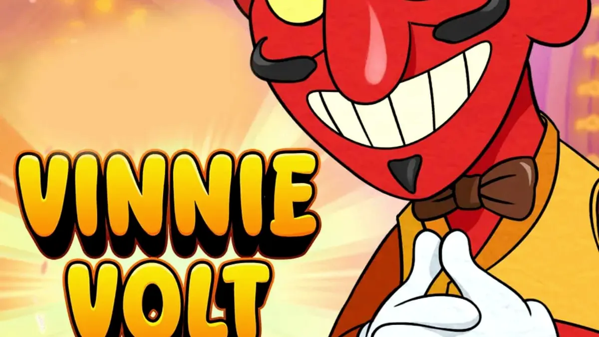 Tampilan visual slot Vinnie Volt: Devil Wilds dengan tema kartun vintage